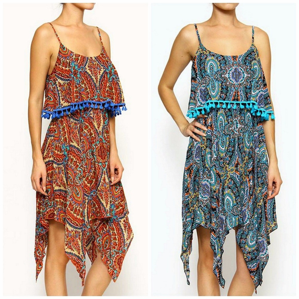 SOLD Paisley, Tassel Dress